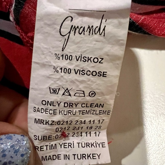 Turkish designed Grandi Red and white striped element blouse, size M - Picture 16 of 16